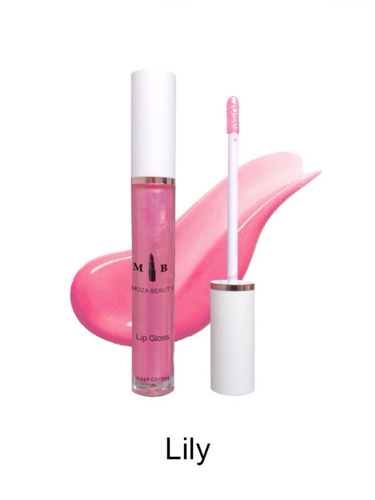 MOZA BEAUTY Vegan Lip Gloss – 16H Long Lasting Shine (Lily) copy