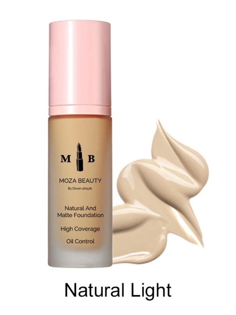 MOZA BEAUTY Vegan Full-Coverage Matte Foundation – Natural Finish & Oil Control (Natural Light) copy