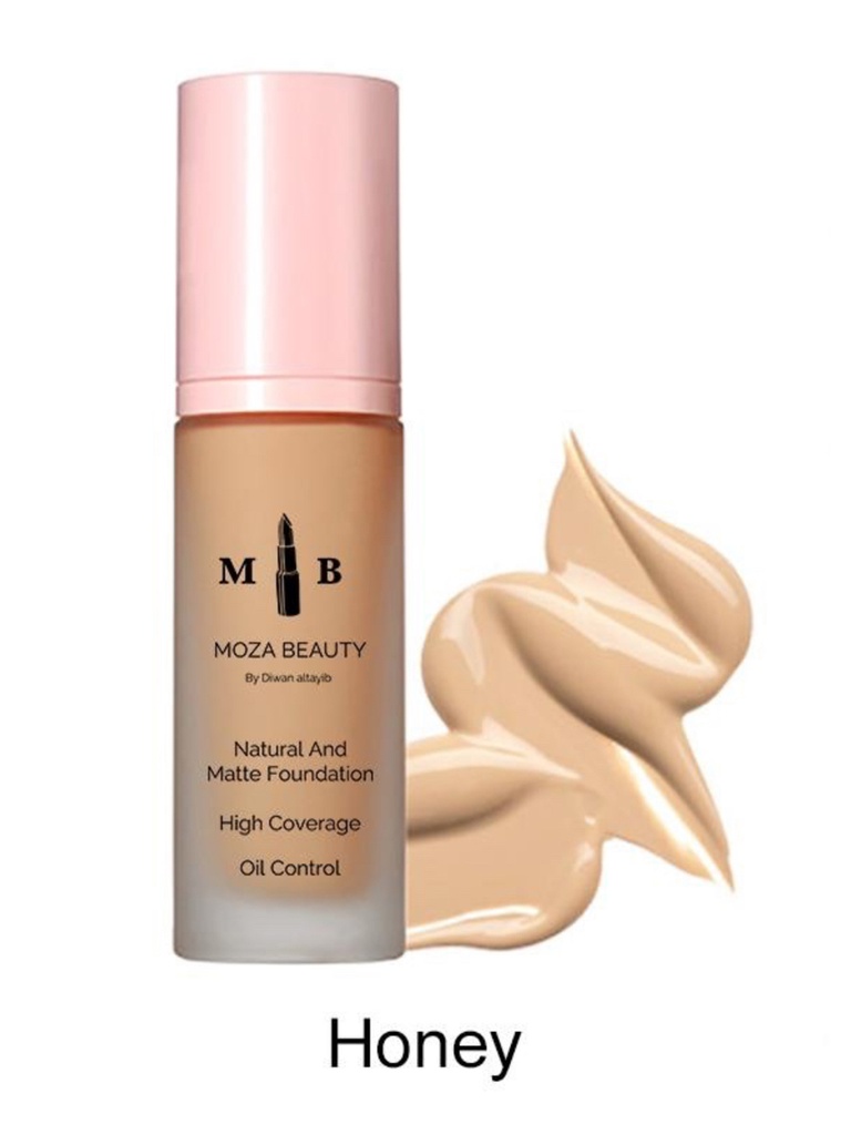 MOZA BEAUTY Vegan Full-Coverage Matte Foundation – Natural Finish & Oil Control (Honey) copy