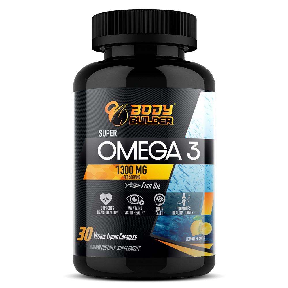 Body Builder Super Omega 3, 30 Veggie Capsules, 1300 mg