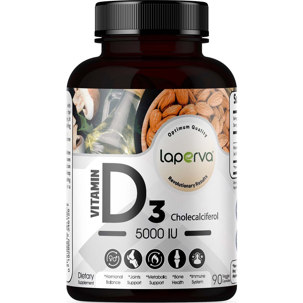 Laperva Vitamin D3, 5000 IU, 90 Veggie Capsules