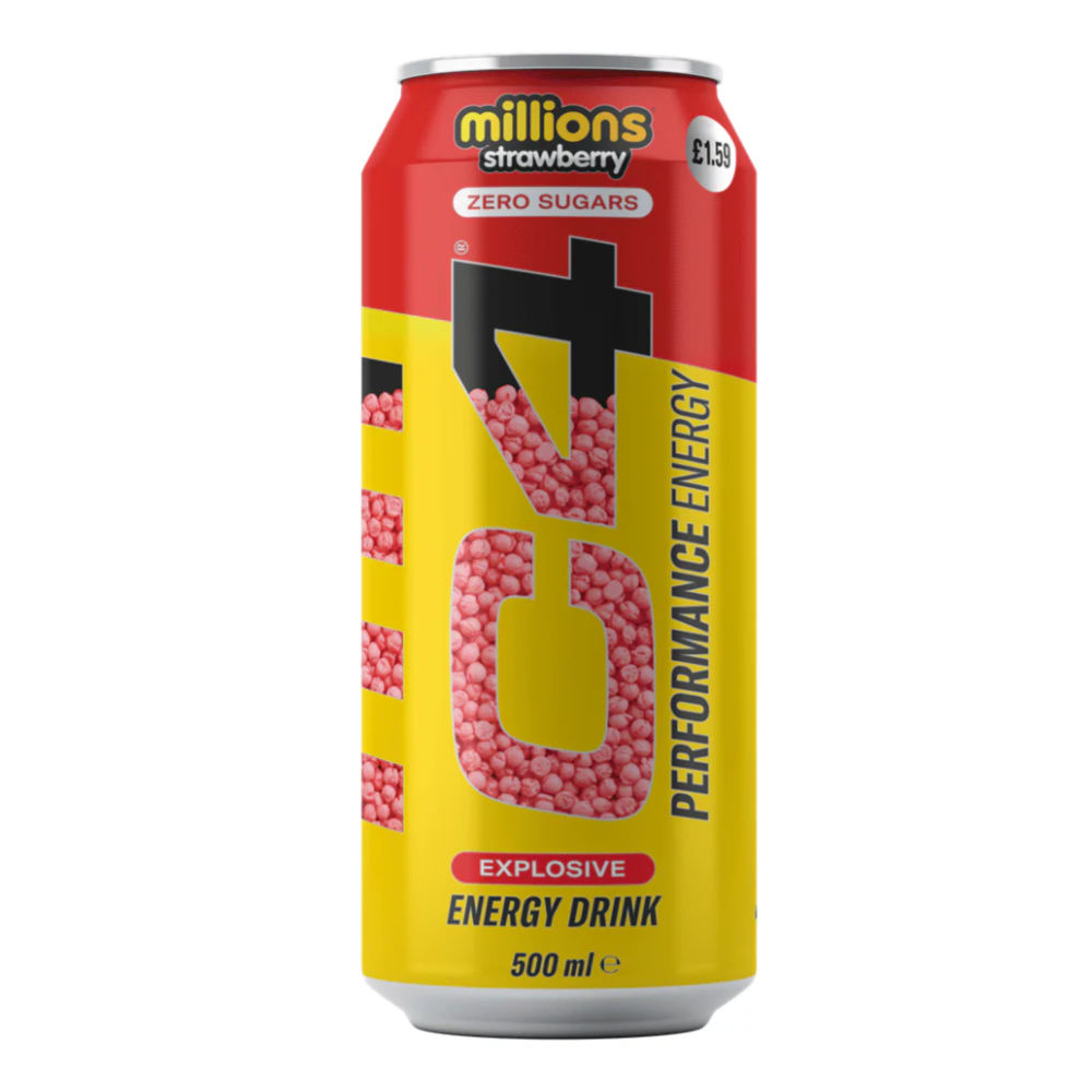 Cellucor C4 Original Carbonated Energy Drink, Strawberry Millions, 500 ML