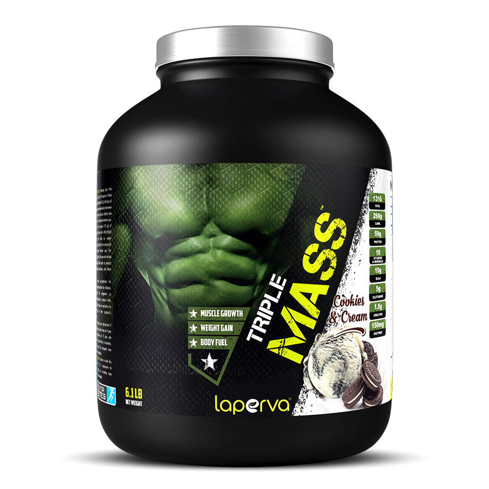 Laperva Triple Mass Gainer, Cookies and Cream, 6 LB