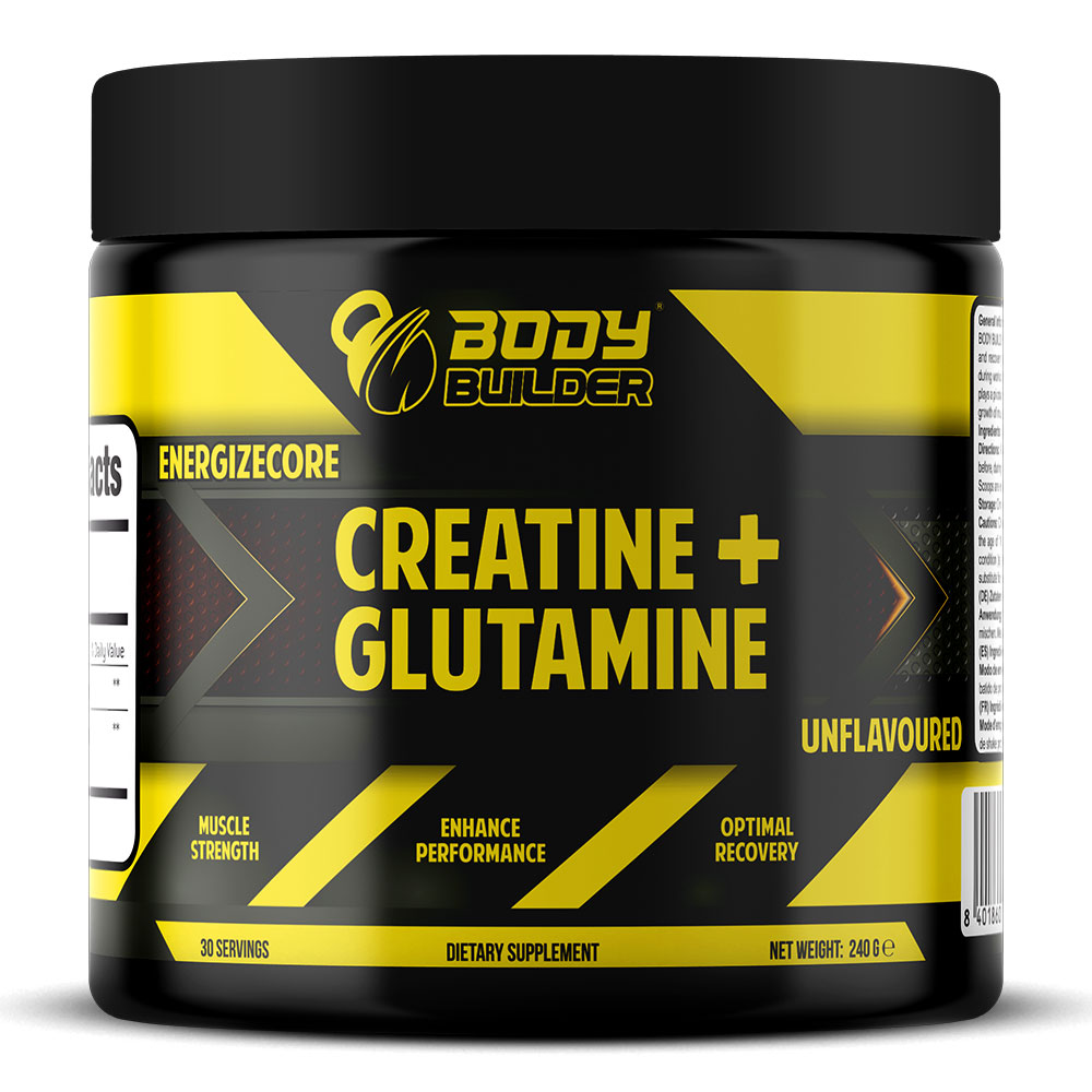 Body Builder Energizecore Creatine + Glutamine, Unflavored, 30