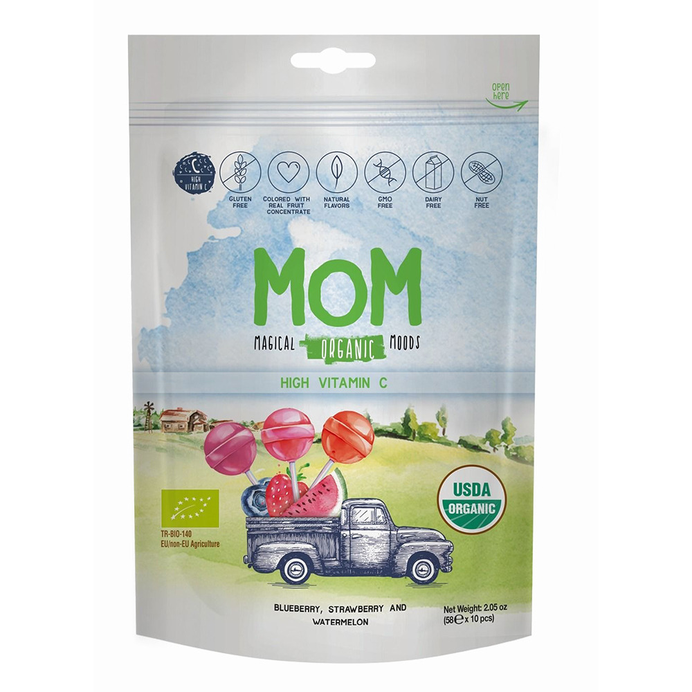 Mom's Organic High Vitamin C Lollipop, 1 Piece