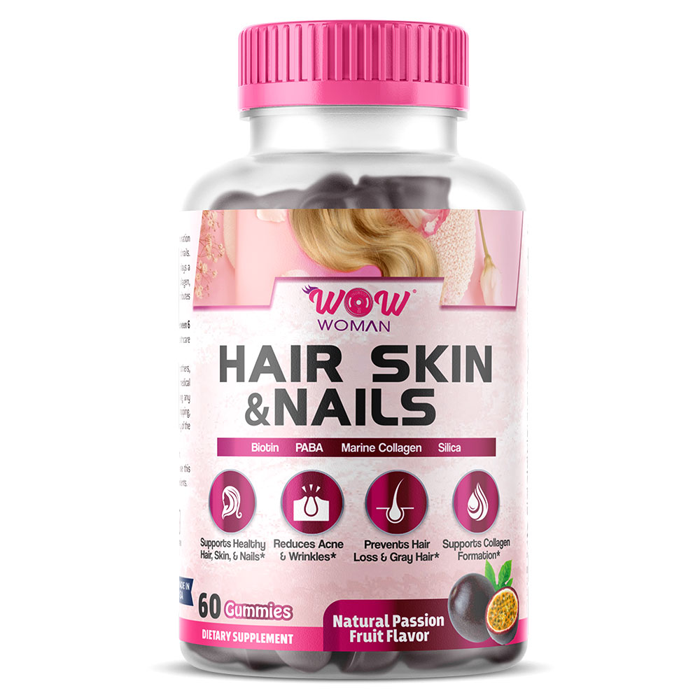 Wow Woman Hair Skin & Nails, Passion Fruit, 60 Gummies