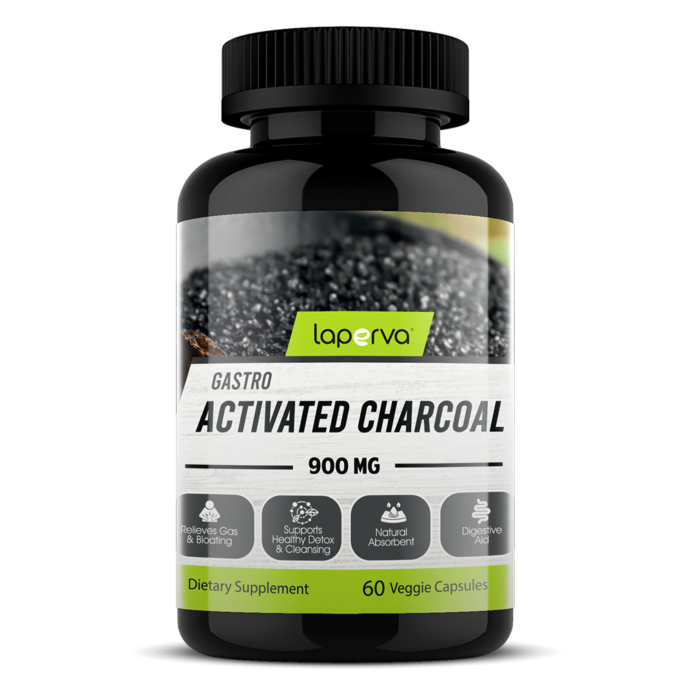  Laperva Gastro Activated Charcoal, 60 Veggie Capsules, 900 mg