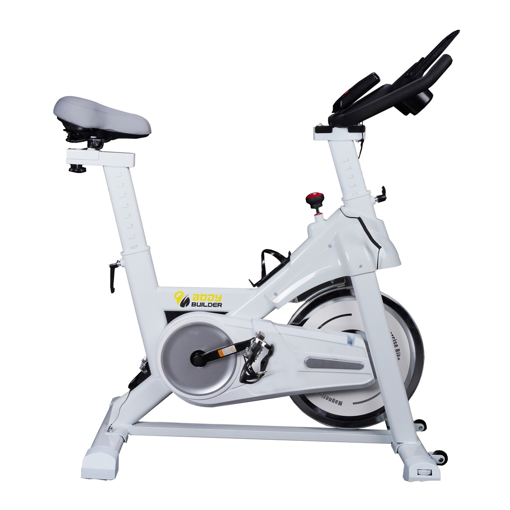Body Builder Spin Bike, White & Silver, 1 Piece