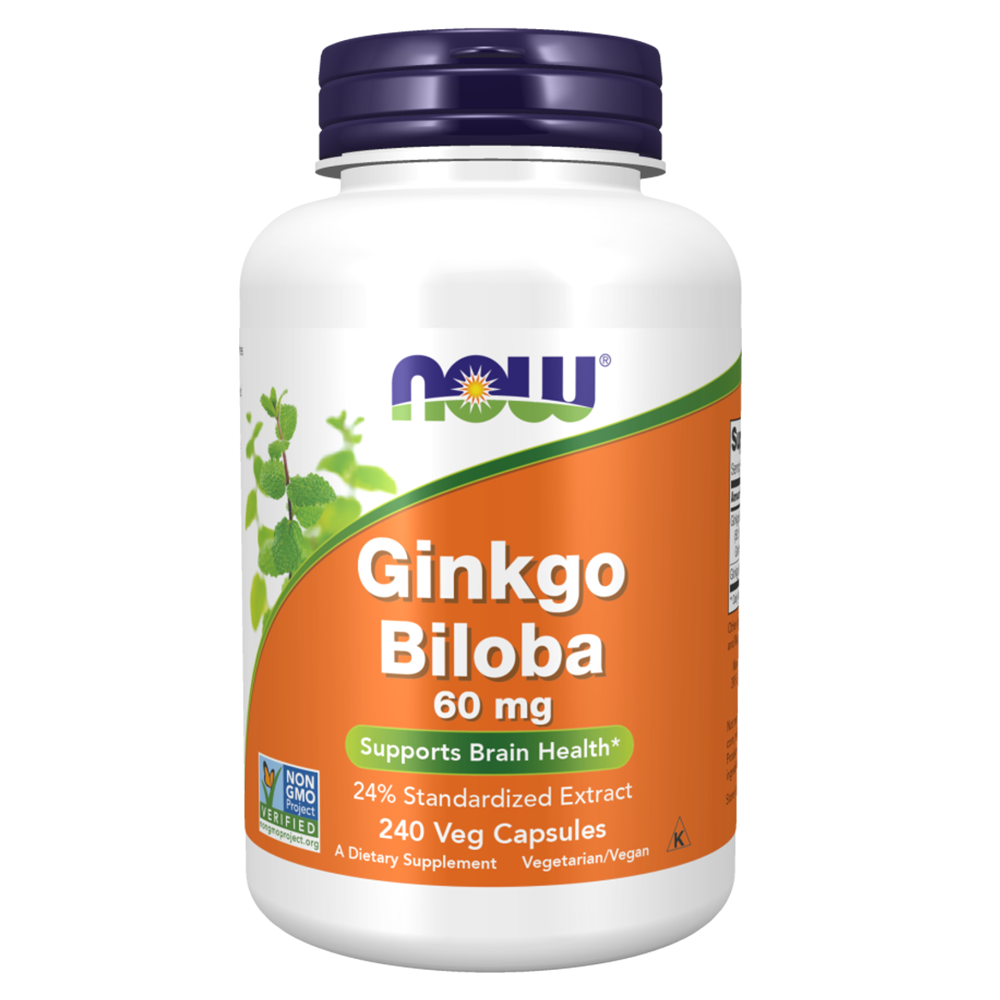 Now Ginkgo Biloba, 240 Capsules, 60 mg