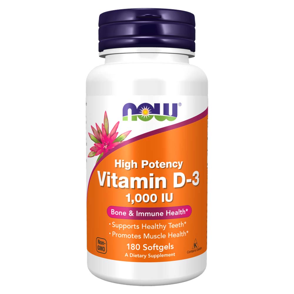 Now Vitamin D3, 180 Softgels, 1000 IU