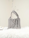 Dark Grey Cross Crochet Handbag
