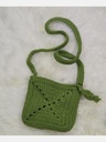 Green Crochet Mini Handbag with Knotted Strap