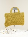Crochet Handbag Mustard Color with Round Handle