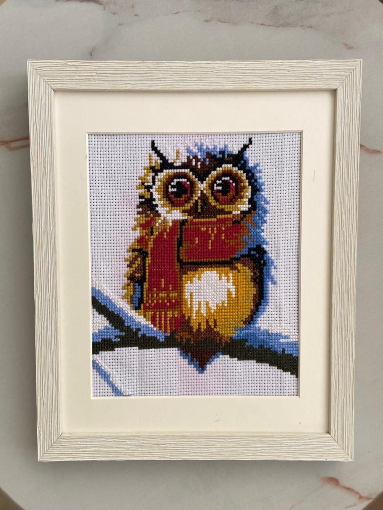 Winter Owl Embroidery Artwork