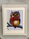 Winter Owl Embroidery Artwork