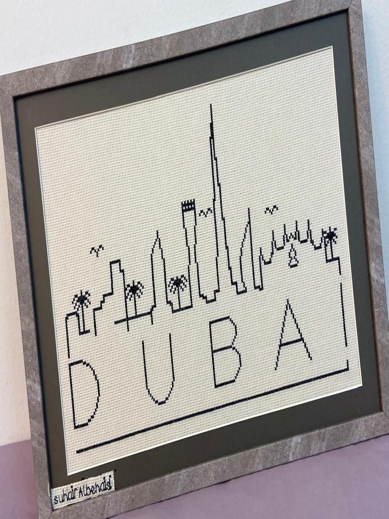 Embroidery Artwork "Dubai Skyline"
