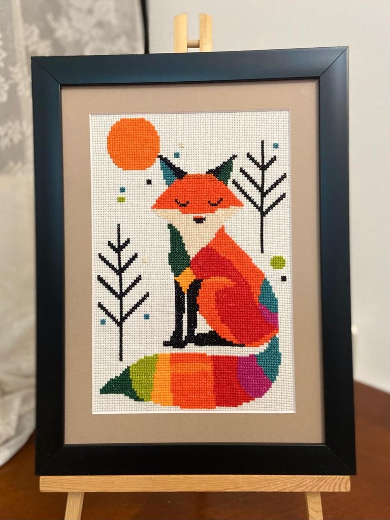 Embroidery Artwork "Modern Colorful Fox"