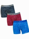 3 Pieces-3- (blue, gray, red) of men’s short boxer shorts, made of 95% premium Syrian cotton