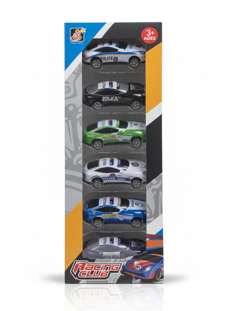 طقم سيارات شرطة **Toys Racing Club – 6 قطع**