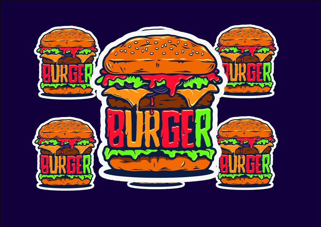 Burger Sticker