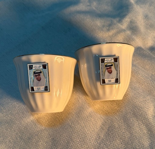 Smoker set and mug with Mohammed bin Zayed logo