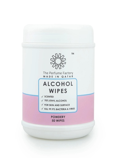 ALCOHOL WIPES - POWDERY - 50 PCS