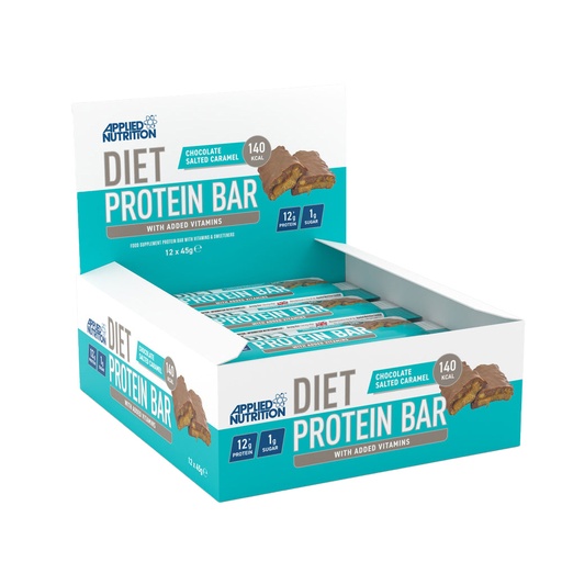 Applied Nutrition Diet Protein Bar, Chocolate Salted Caramel, Box of 12 Bars