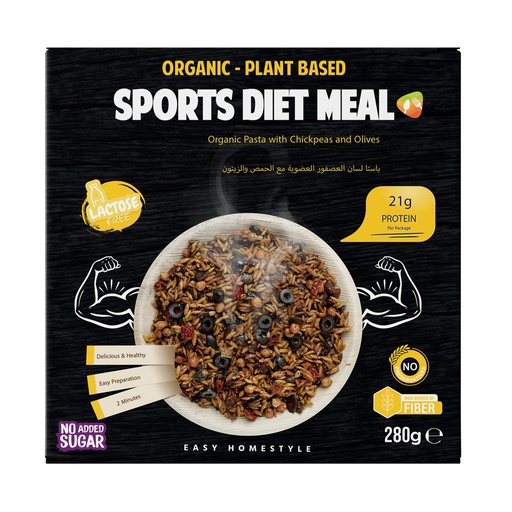 Body Builder Sports Diet Meal Organic Plant Based, Pasta With Chickpeas & Olives, 280 Gm
