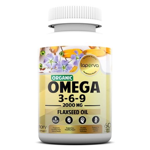 Laperva Organic Omega-3-6-9, 60 Veggie Softgels, 2000 mg