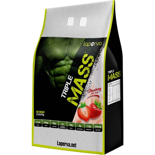 Laperva Triple Mass Gainer, Strawberry Milkshake, 13 LB