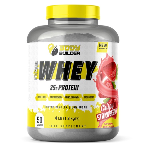 Body Builder Premium Whey Protein New Gen, Crispy Strawberry, 4 LB