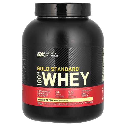 Optimum Nutrition Gold Standard 100% Whey Protein, Banana Cream, 5 LB