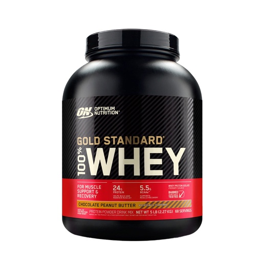 Optimum Nutrition Gold Standard 100% Whey Protein, Chocolate Peanut Butter, 5 LB