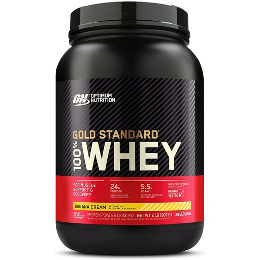 Optimum Nutrition Gold Standard 100% Whey Protein, Banana, 2 LB