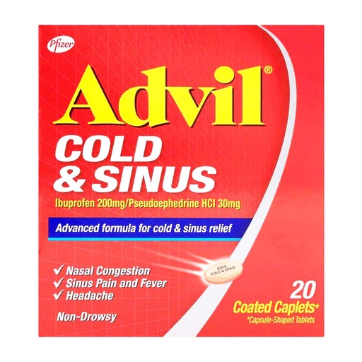 Advil Cold & Sinus Relief, 20 Coated Caplets