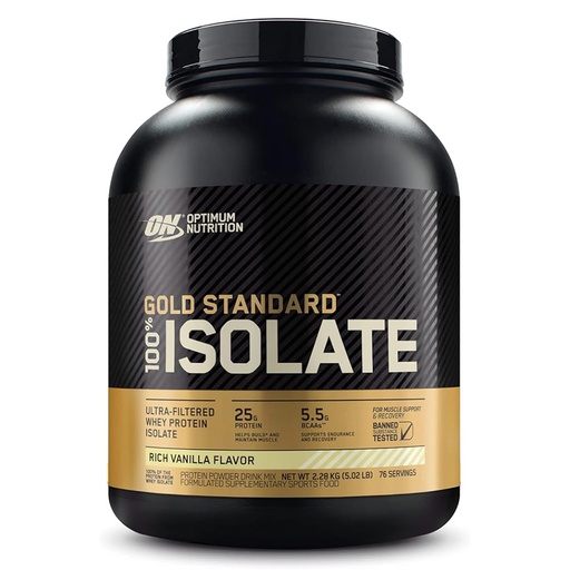Optimum Nutrition 100% Gold Standard Isolate, Rich Vanilla, 5.2 Lb