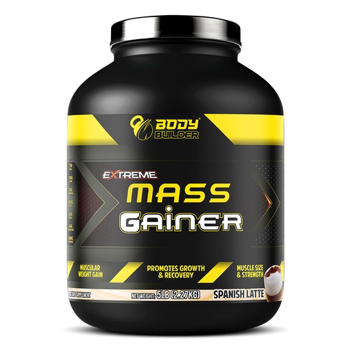 Body Builder Extreme Mass Gainer, Spanish Latte, 5 LB