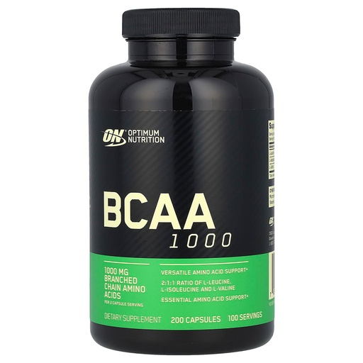 Optimum Nutrition BCAA Capsules, 200 Capsules, 1000 mg