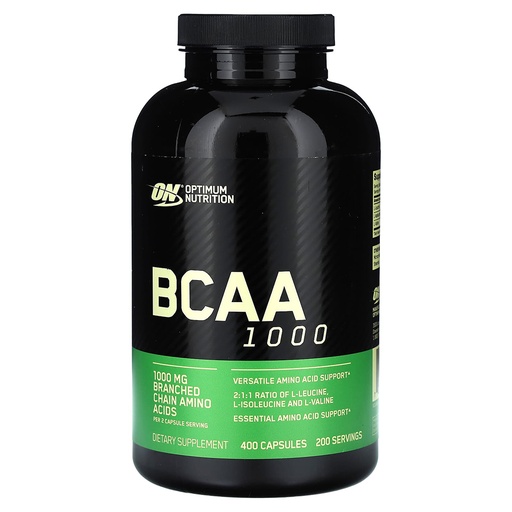 Optimum Nutrition BCAA Capsules, 400 Capsules, 1000 mg