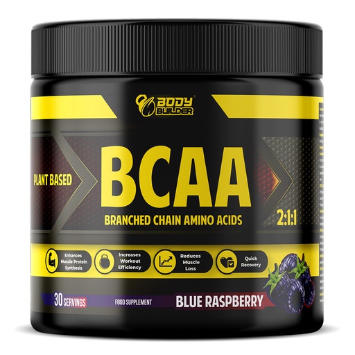 Body Builder BCAA, Blue Raspberry, 30