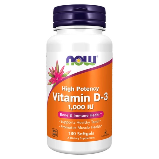 Now Vitamin D3, 180 Softgels, 1000 IU