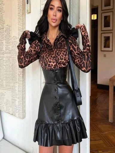 Women leather dress
