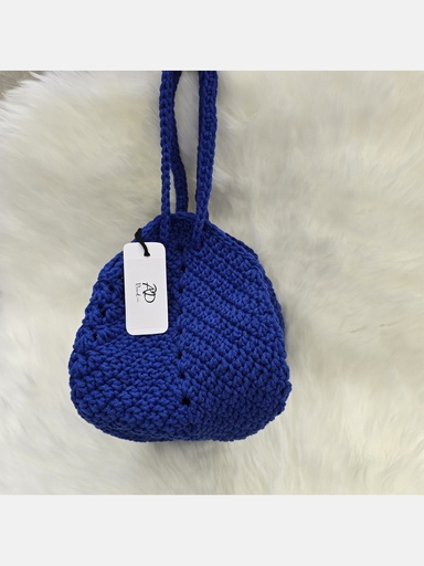 Blue Crochet Bucket Handbag
