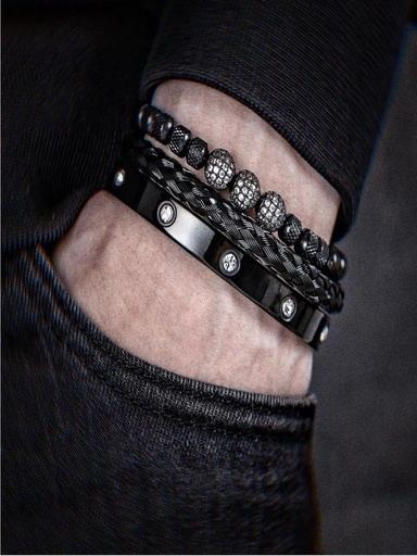 Noir Eclipse Bracelet Stack - 1020