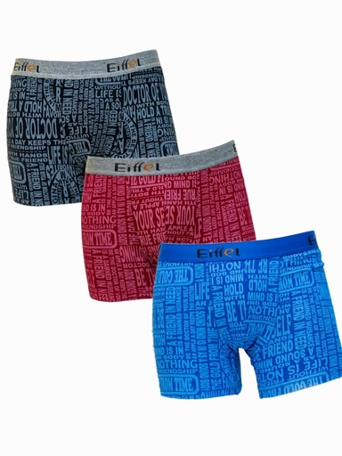 3 Pieces-3- (blue, gray, red) of men’s short boxer shorts, made of 95% premium Syrian cotton