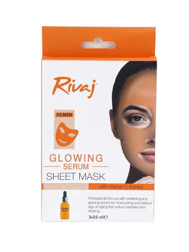 Rivaj Glowing Serum Sheet Mask - 25ML x 3PCS