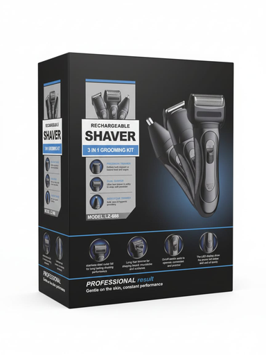 Rechargeable 3-in-1 Grooming Kit – Model LZ-688